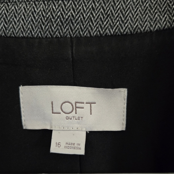 LOFT Outlet Womens Plus Gray Blazer Size 16 - Picture 4 of 4